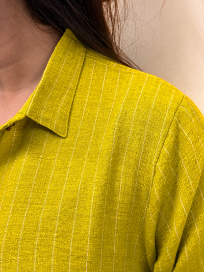 Green Striped Kurti Set